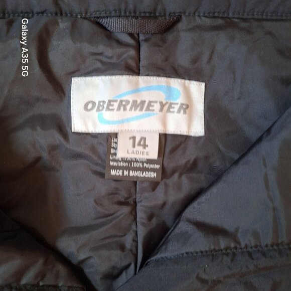 Obermeyer Ladies Black Insulated Snow Pants Size 14 Polyester Ski Wear Winter Ge - Picture 2 of 16